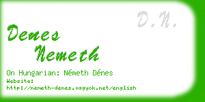 denes nemeth business card