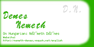 denes nemeth business card